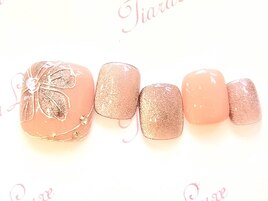 ブラウンフラワーネイル