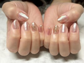 オーロラパウダーと雪の結晶