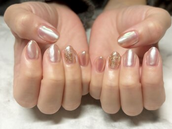 オーロラパウダーと雪の結晶