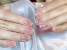 マシェリ(MA CHERIE)/チーク×ラメグラネイル