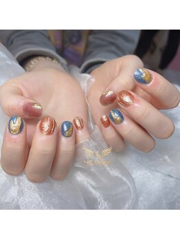 ヘブン ネイル 鶯谷(HEAVEN Nail)/ミラーマーブルネイル