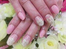 プルミエ ネイル(Premier Nail)/ワンカラーお花ネイル
