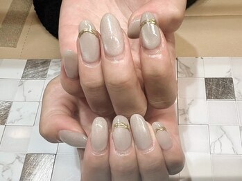 ネイルケアサロンエルミタージュ/シンプルベージュ【蒲田ネイル】