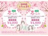 【春もみ75分】全身もみほぐし60分＋ヘッド15分　4800円 