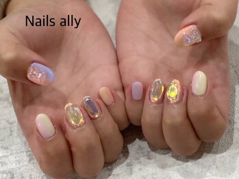 ネイルズアリー 立川店(Nails ally)/氷ネイル×うるうるネイル×くま
