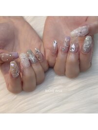 うるうるパープルオーロラネイル