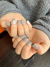 マグネットネイル×細フレンチ