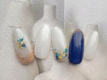 ネイル サロン ターラ 吉祥寺(nail salon Tara)/ネイビーフラワーラメネイル