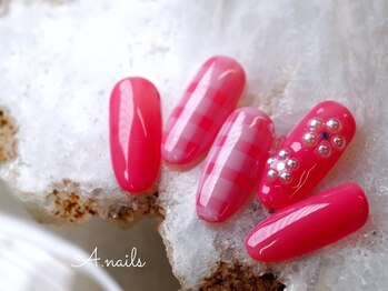 エーネイルズ 心斎橋(A.nails)/春チェックネイル