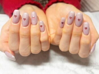 ワンカラーにハートのホロを追加