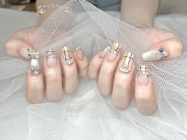 ゴージャス持込 チェックネイル