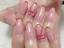 ランネイル 名古屋伏見(RANnail)/ぷっくりリボンネイル