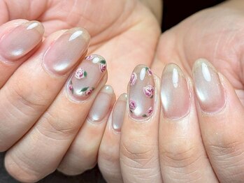 グロッシー ネイル 爪屋(Glossy nail)/☆シンプルフラワーネイル☆