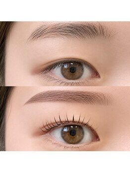グラマラスプレジール 長町南店(glamourous plaisir)の写真/自然で垢抜けた可愛い目元◎【まつ毛パーマorパリジェンヌ×美眉毛スタイリング】で抜け目ない旬顔♪