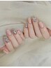 【初回オフ無料・HAND】ワンカラー＋4本ストーン埋め尽くし　¥6580