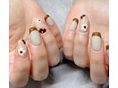 秋ネイル・ブラウンフレンチ