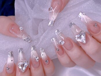 マイビーネイル(MYB NAIL)の写真/*Art好きさん必見プライベートネイルサロン*ちび爪で好きなデザインを出来なかった方に!!長さ出し1本¥500★