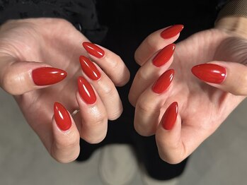 赤ワンカラーネイル