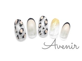 クリアレオパード　ネイル