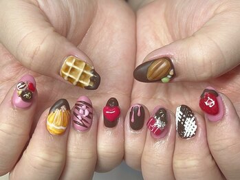 バレンタインネイル