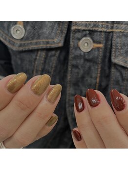 ボルドー×ブラウン