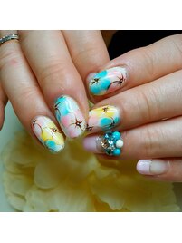 手書きフラワーアート￥11000