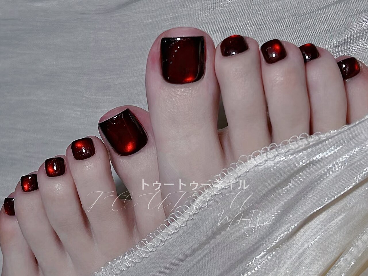 フットネイルチップ ワンホン ビジュー マグネット フラワー キラキラ フットネイルチップ ワンホン ビジュー マグネット フラワー