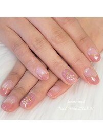 ピンク×お花パーツネイル