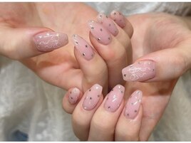 ピンクネイル・りぼん・星ホロ