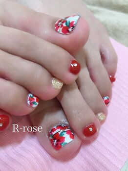アールローズ(R-rose)/フラワーアートネイル　￥9460