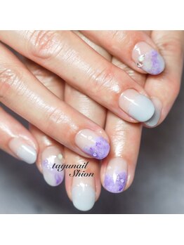 たゆ ネイル(たゆnail)/ニュアンス紫陽花水滴ネイル