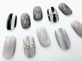 ストライプ×フラッシュジェル