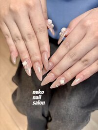 バラ　定額ネイル　長さ出し