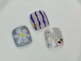 【フットネイル】親指アート