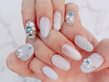 プティネイル 池袋(Puty Nail)/水色埋め尽くしネイル　スカルプ