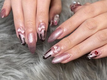 アングゥ ウル(ungu ul)/ピンクラメ/リボンパーツ