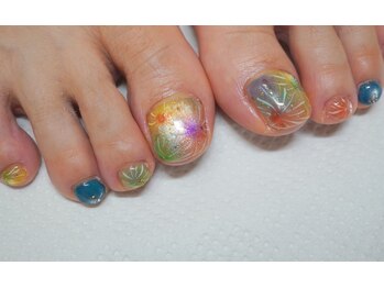マジョラム ネイル(Marjoram Nail)の写真/持ち込みデザインもOK!シンプルフットネイルや手描きアートまで種類豊富☆