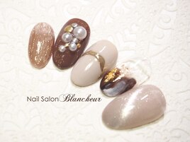 ブラウン＆パールニュアンス