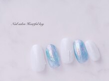 ネイルサロン ハートフルキー(Heartful key)/オーロラフィルム¥9000