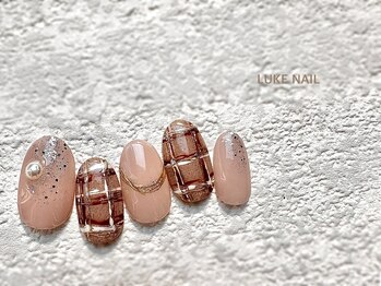 ルークネイル 恵比寿店(LUKE NAIL)/ニュアンスチェックネイル　秋冬