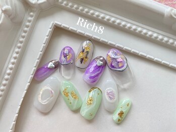 ネイルアンドまつげエクステ リッチエイト 原宿店(Rich8)/ミルキー大理石ネイルサンプル