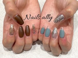 クリアフレンチ×マット×ラメ