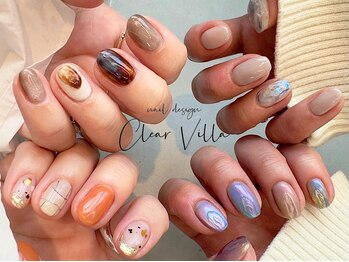 ネイルサロンクリアヴィラ(nail salon clear villa)の写真/人気の韓国ニュアンスネイルも迷うほどたくさんのデザインをご用意☆初めての方も、かわいいが見つかる♪