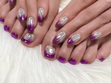 ヒールネイル(heal nail)/Wミラーグラデ×キラキラ～