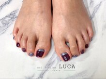 ネイルアトリエルカ(nail atelier LUCA)/W-481　冬色ラメフットネイル