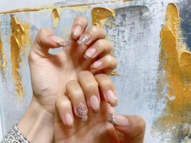 ツイードネイル　フレンチネイル