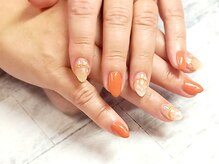 オルタンシア(Ortensia)/オレンジ元気ネイル