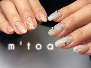 ムートア(m'toa)/ワンカラー/スタッズ/フィルイン