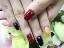 プルミエ ネイル(Premier Nail)/赤チェック★冬デザイン