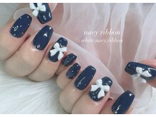 リン 恵比寿(RiN.)/ネイビーリボンネイル Chinami